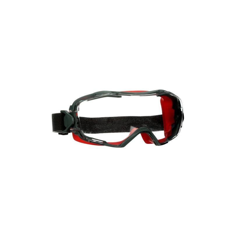 3M™ GoggleGear™ 6000 sorozatú zárt védőszemüveg, piros keretes, Scotchgard™ páramentes/karcálló bevonat (K&N), víztiszta lencse, GG6001SGAF-RED-EU