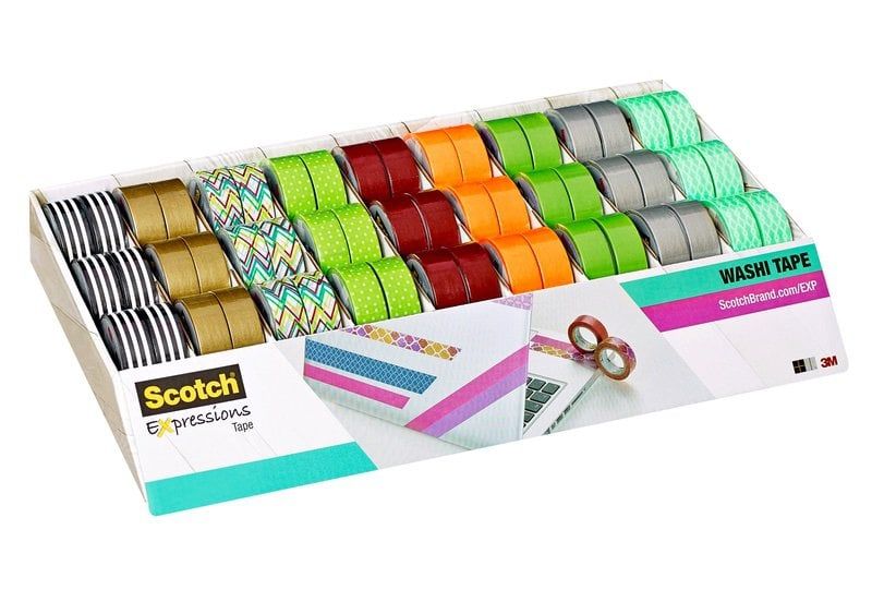 Scotch™ Expressions Washi Tape Assorted Colours 54 Rolls 15 mm x 10 m