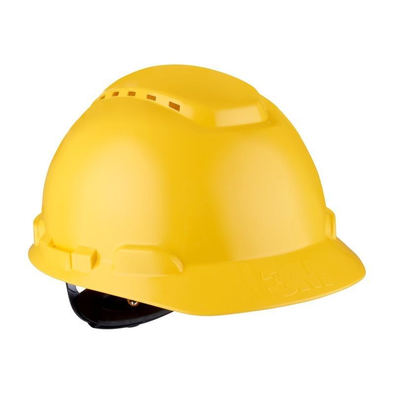 3M™ Hard Hat, Ratchet, Ventilated, Plastic Sweatband, Yellow, H700N-GU, 20 ea/Case