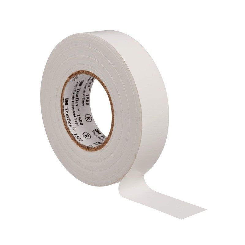 3M™ Temflex™ Vinyl Electrical Tape 1500, White, 15 mm x 10 m