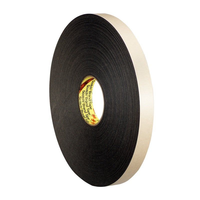3M™ Double Coated Foam Tape 4496B Black, 54 in x 36 Yds, Bulk, 1 per case