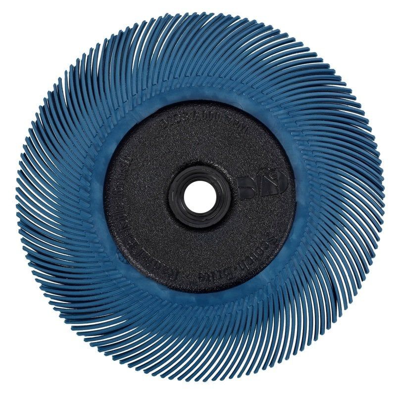 Scotch-Brite™ Radial Bristle Brush BB-ZB, 152 mm x 11.11 mm x 25.4 mm, P400, Blue, Type C, With adapter