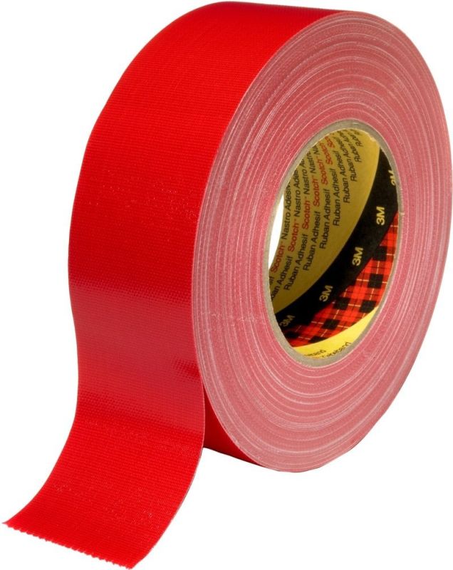 3M™ 389 Textilhordozós ragasztószalag, piros, 50 mm x 50 m