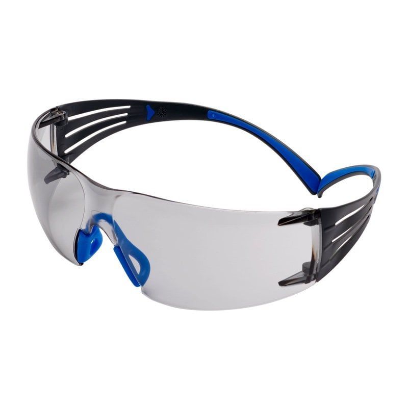 3M™ SecureFit™ 400 Safety Glasses, Blue/Grey frame,  Scotchgard™ Anti-Fog / Anti-Scratch Coating (K&N), Indoor/Outdoor Grey Lens, SF407SGAF-BLU-EU, 20/Case