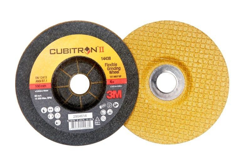 3M™ Cubitron™ II Flexible Grinding Wheels, T27, 115 mm x 3 mm x 22.2 mm