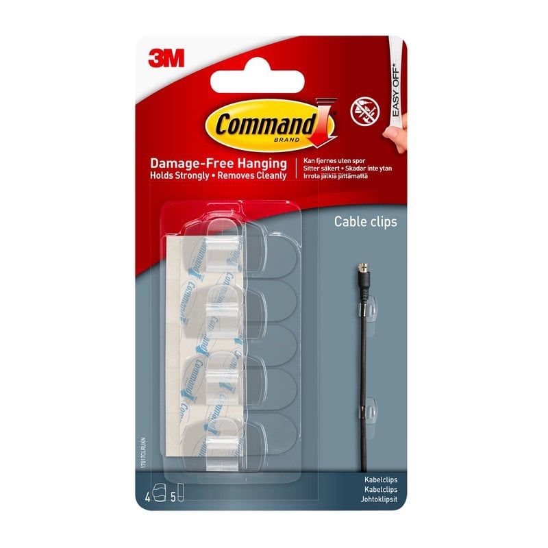 Command™ Clear Round Cord Clips 17017CLR