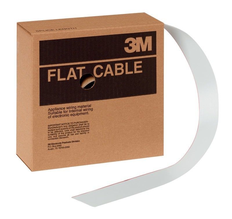 3M™ Round Conductor Flat Cable, 3801 Series, 3801/40, 100 ft