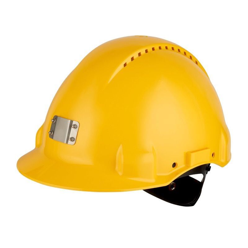 3M™ Hard Hat, Uvicator, Ratchet, Ventilated, Lamp Holder, Yellow, G3000NUV-10-GB