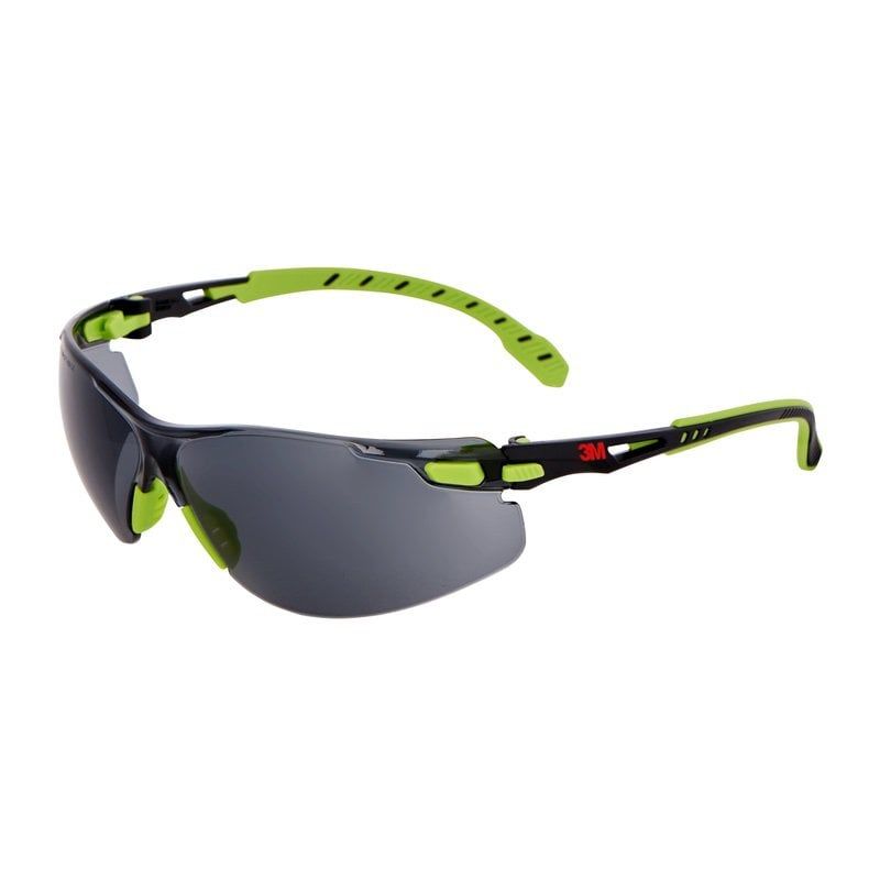 3M™ Solus™ 1000 Safety Glasses Green/Black frame, Scotchgard™ Anti-Fog / Anti-Scratch Coating (K&N), Grey Lens, S1202SGAF-EU, 20/Case
