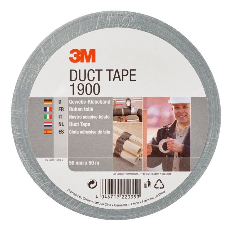 3M™ Value Duct Tape 1900, Silver, 50 mm x 50 m
