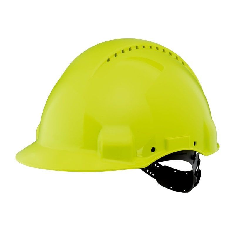 3M™ Hard Hat, Uvicator, Pinlock, Ventilated, Plastic Sweatband, Hi-Viz, G3000CUV-GB, 20 ea/Case