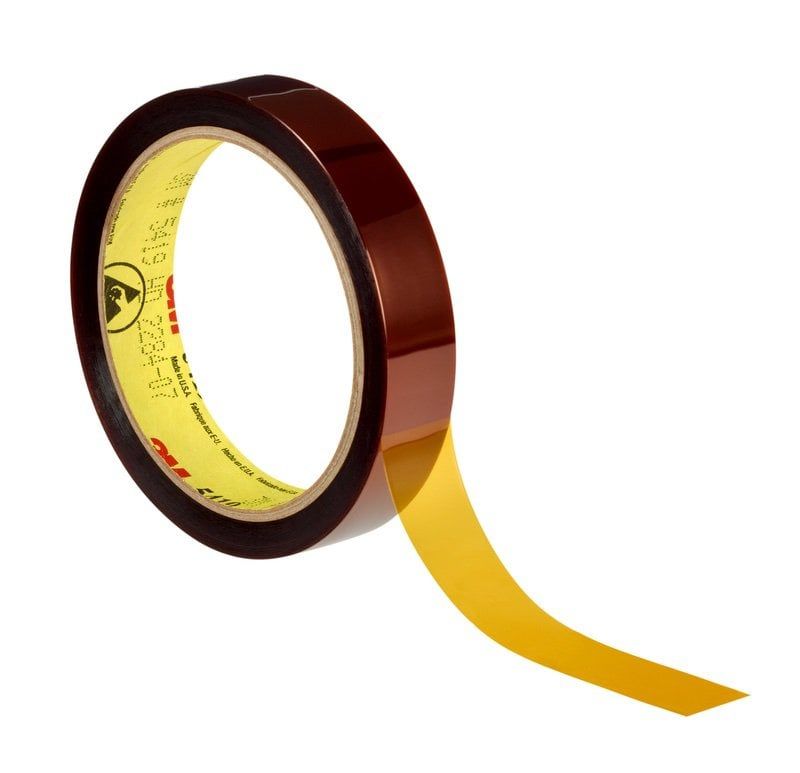 3M™ Low Static Polyimide Film Tape 5419, Gold, 25,4 mm x 32,9 m x 0,07 mm, 9 rolls/case