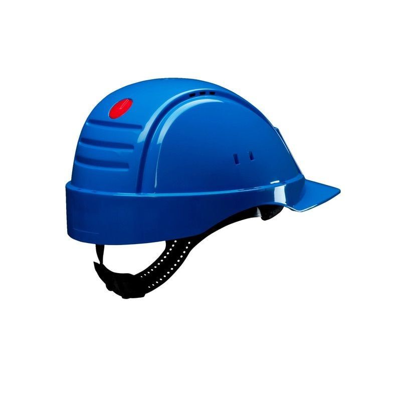 3M™ Hard Hat, Uvicator, Pinlock, Ventilated, Plastic Sweatband, Blue, G2000CUV-BB, 20 ea/Case