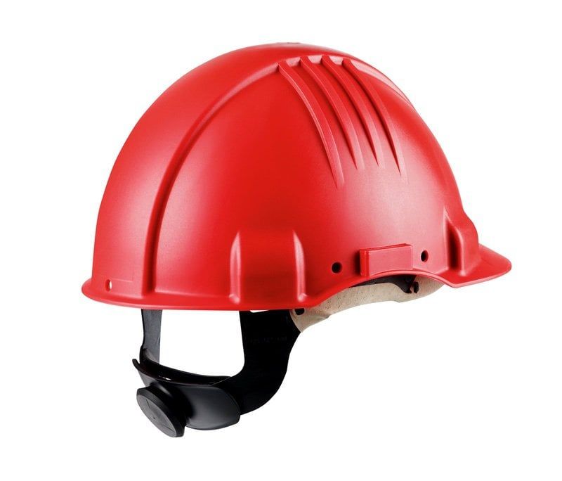 3M™ High Heat Hard Hat, Ratchet, Non vented, Dielectric 1000V, Leather Sweatband, Red, G3501M-RD, 20 ea/Case