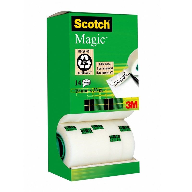Scotch® Magic™ láthatatlan ragasztószalag, gazdaságos, 14 tekercs, 19 mm x 33 m