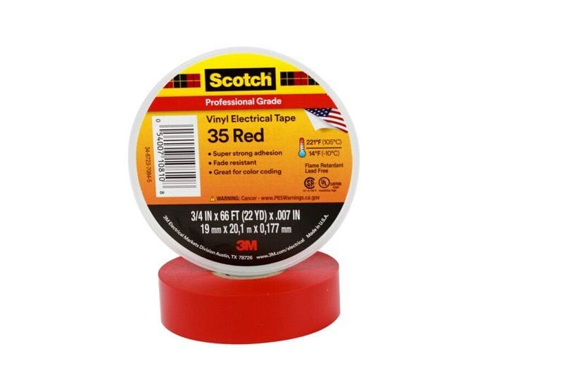 Scotch™ Vinyl Color-Coding Electrical Tape 35, Red, 19 mm x 20 m