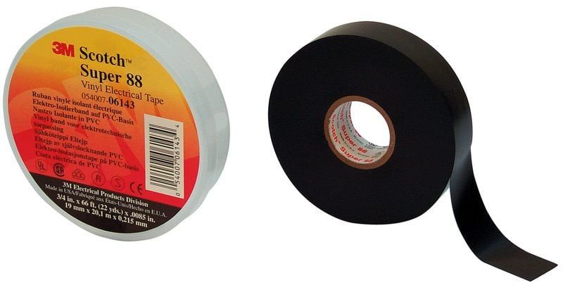 Scotch™ Vinyl Electrical Tape Super 88, Black, 50 mm x 33 m