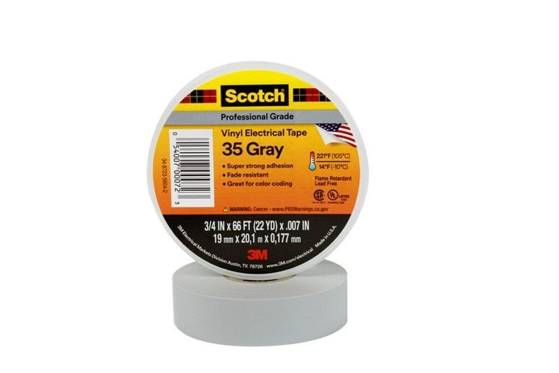 Scotch™ Vinyl Color-Coding Electrical Tape 35, Grey, 19 mm x 20 m