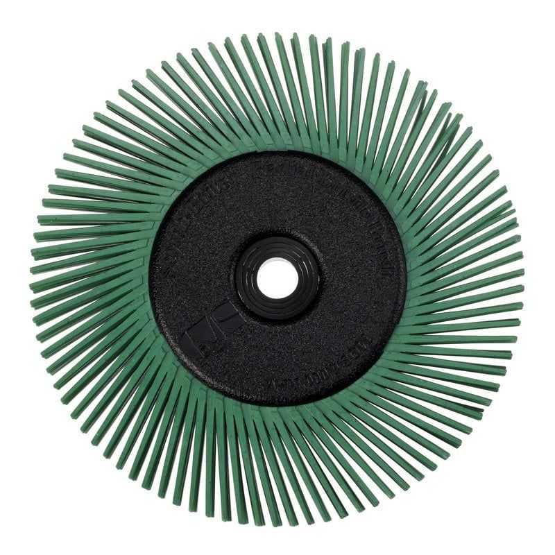 Scotch-Brite™ Radial Bristle Brush BB-ZB, 152 mm x 12.7 mm x 25.4 mm, P50, Green, Type A, With adapter