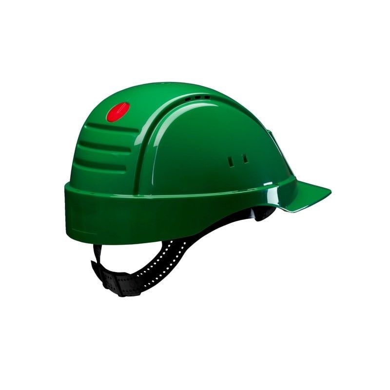 3M™ Hard Hat, Uvicator, Pinlock, Ventilated, Plastic Sweatband, Green, G2000CUV-GP, 20 ea/Case