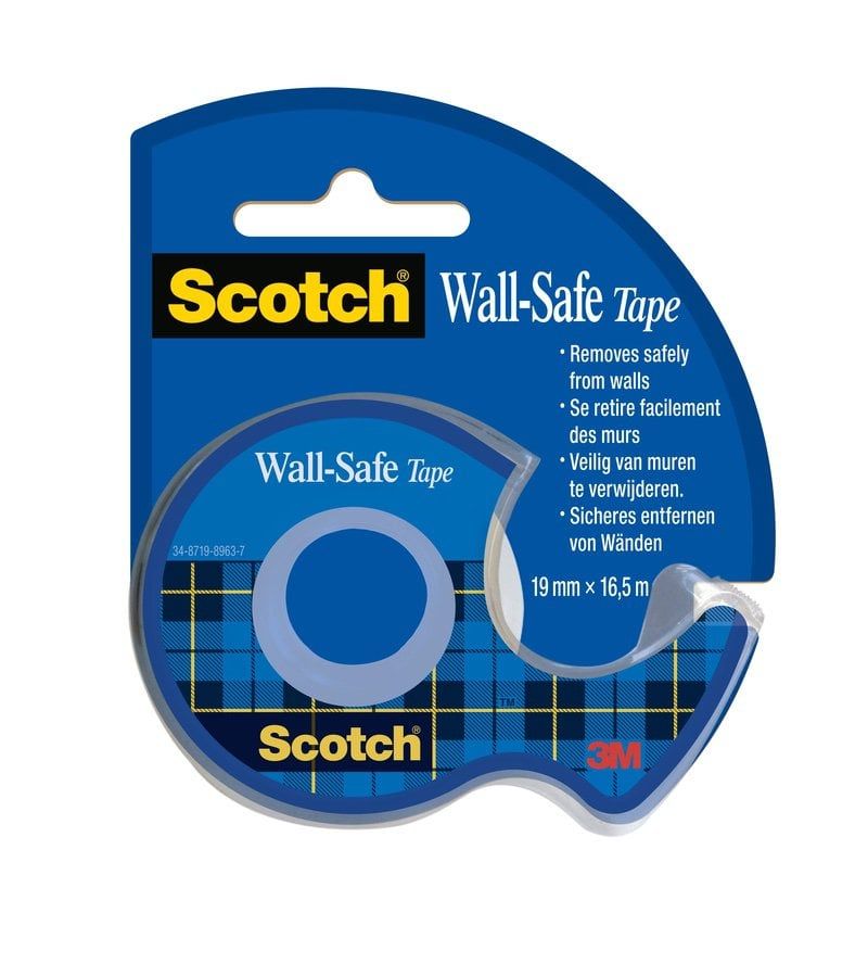 Scotch™ Wall-Safe Tape, 19 mm x 16.5 m on Handheld Dispenser