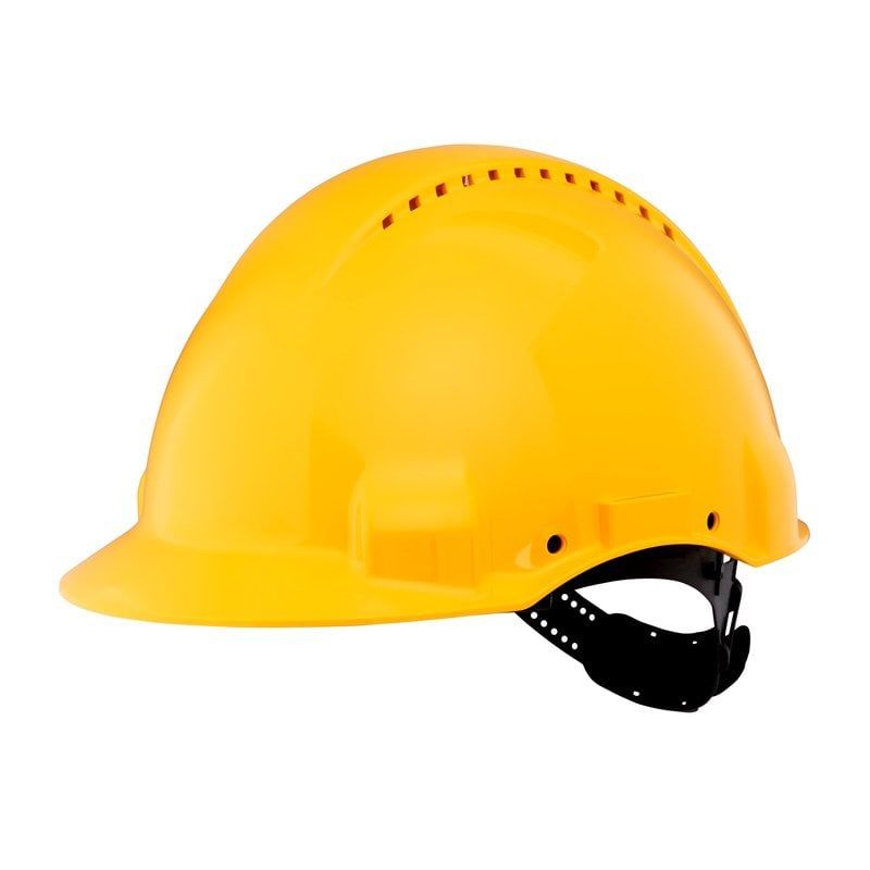 3M™ Hard Hat, Uvicator, Pinlock, Ventilated, Plastic Sweatband, Yellow, G3000CUV-GU, 20 ea/Case