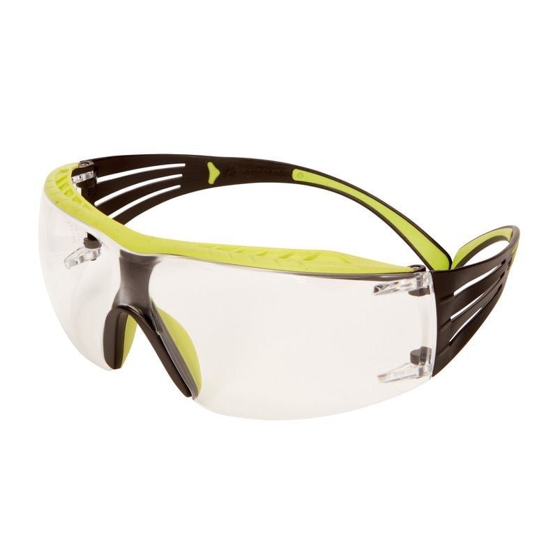 3M™ SecureFit™ 400X Safety Glasses, Green/Black frame, Rugged Anti-Scratch (K), Clear Lens, SF401XRAS-GRN-EU, 20/Case