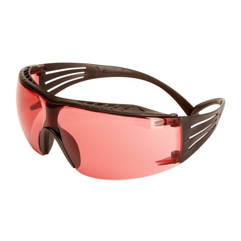 3M™ SecureFit™ 400X Safety Glasses, Black/Black frame, Scotchgard™ Anti-Fog / Anti-Scratch Coating (K&N), Vermillion Lens, SF422XSGAF-BLK-EU, 20/Case