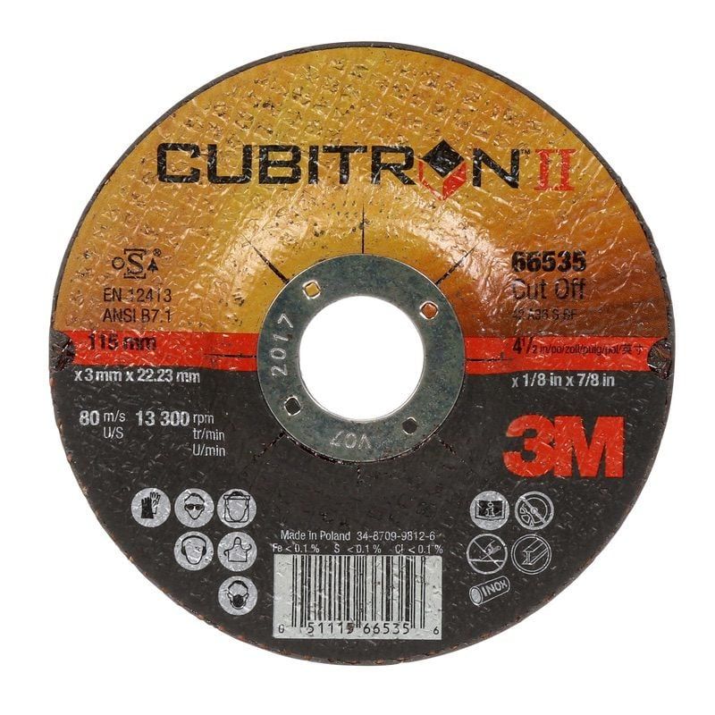 3M™ Cubitron™ II Cut-Off Wheel, T41, 178 mm x 2 mm x 22.2 mm