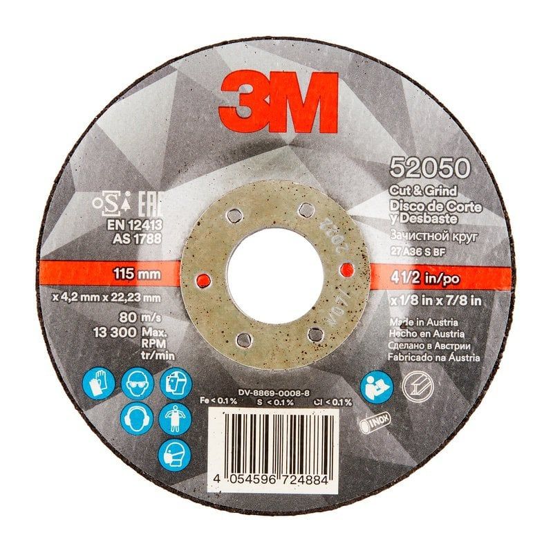 3M™ Cut & Grind Wheel, Type 27, 102 mm x 4.2 mm x 16 mm, PN52049