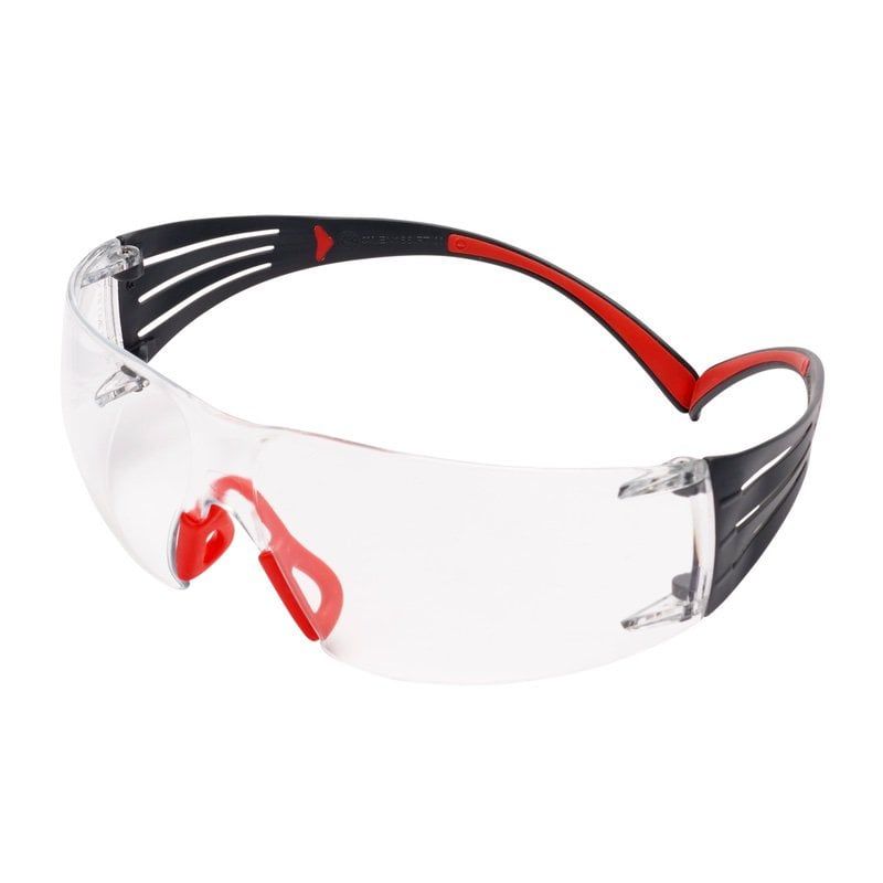 3M™ SecureFit™ 400 Safety Glasses, Red/Grey frame,  Scotchgard™ Anti-Fog / Anti-Scratch Coating (K&N), Clear Lens, SF401SGAF-RED-EU, 20/Case