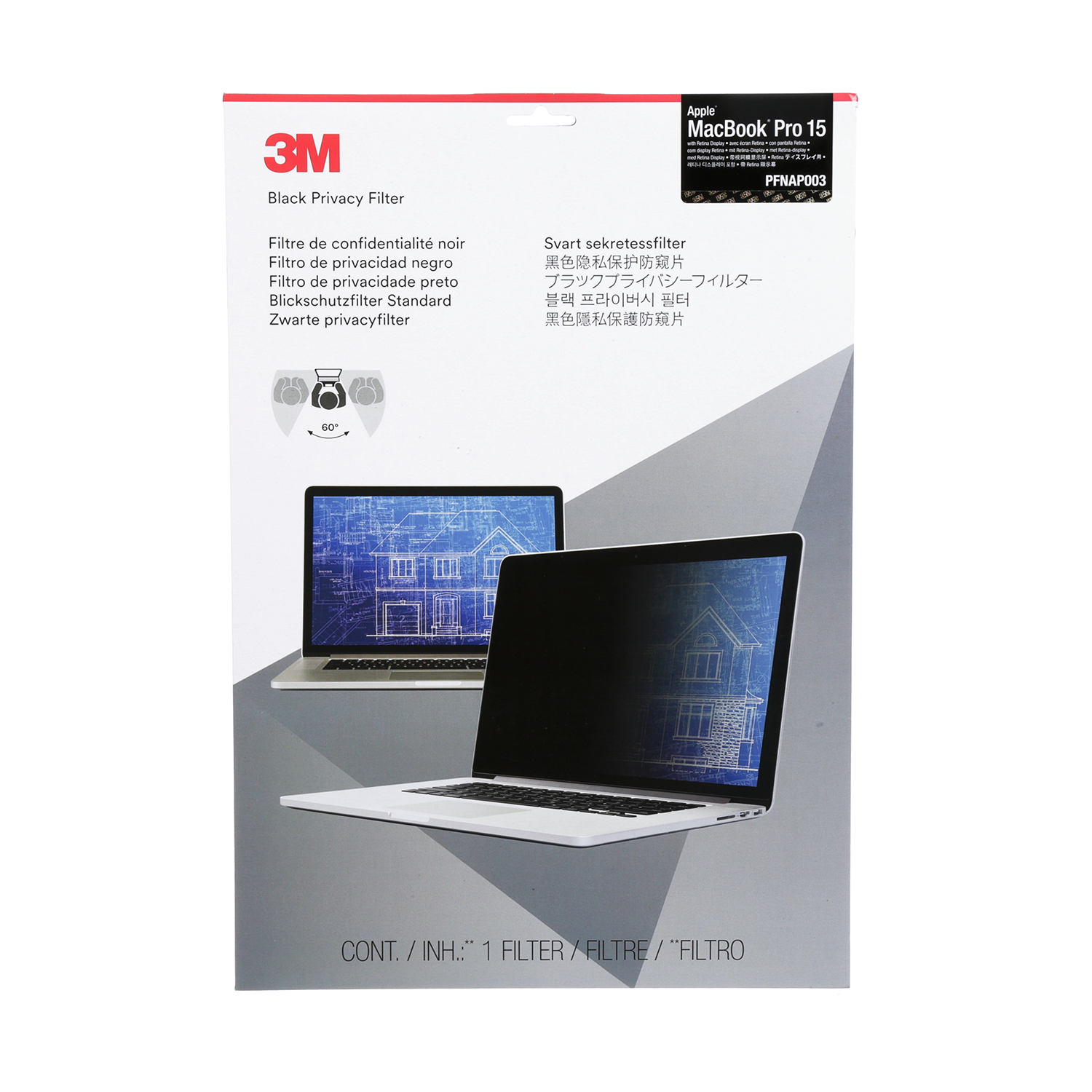 3M™ adatvédelmi szűrő 15"-es Apple® MacBook Pro®-hoz Retina® kijelzővel (2012–2015) (PFNAP003)