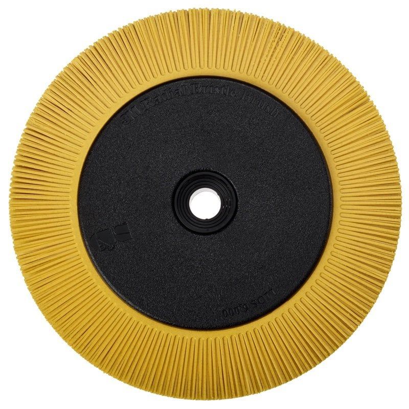 Scotch-Brite™ Radial Bristle Brush BB-ZB, 203 mm x 25.4 mm x 31.8 mm, P80, Yellow, Type S, With adapter