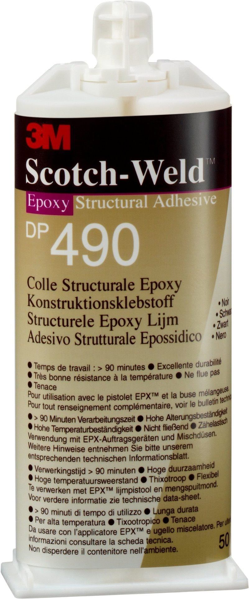 3M™ Scotch-Weld™ Epoxy Adhesive DP490, Black, 50 ml, Label1