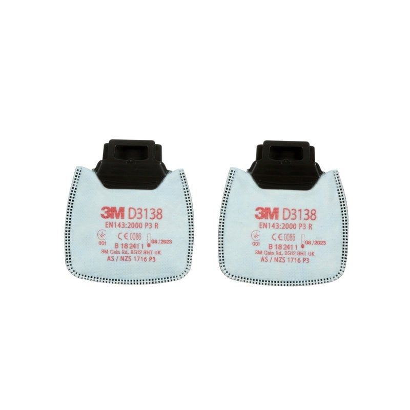 3M™ Secure Click™ Particulate Filter P3 R, with Nuisance Level Organic Vapour/Acid Gas Relief, and Ozone up to 10 x WEL, D3138