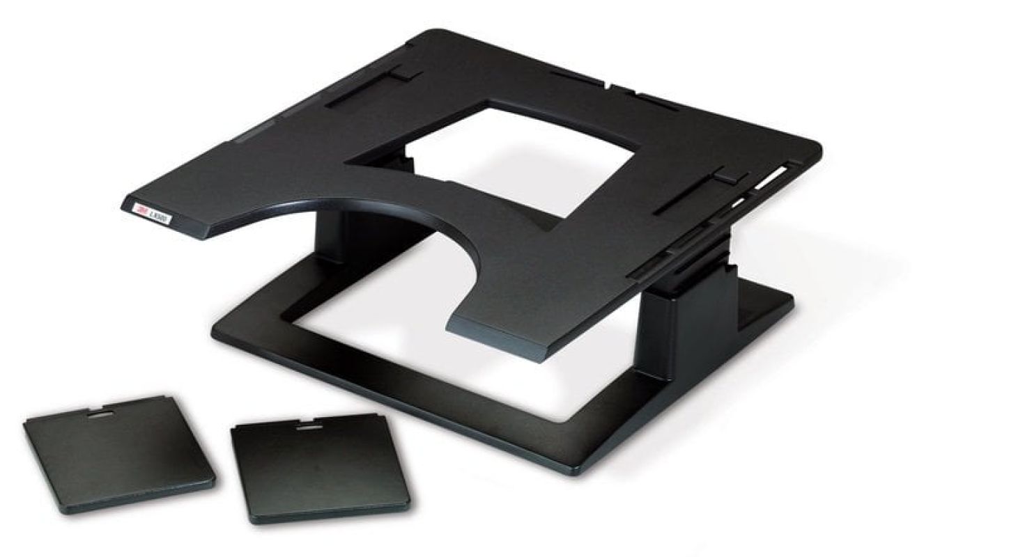 3M™ Notebook állvány - a képernyőt ergonomikus pozícióba emeli, magassága állítható, csúszásgátló felületű, DH445 laptartó csatlakoztatható hozzá
