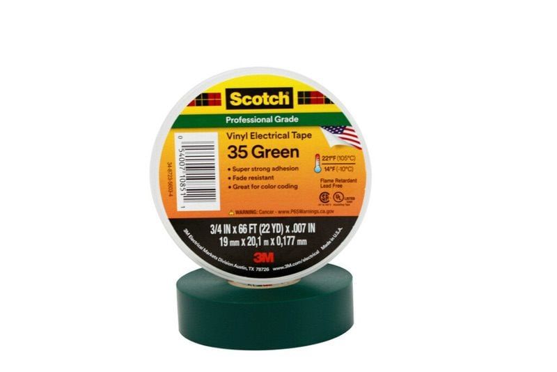 3M™Scotch® 35 vinil ragasztószalag elektromos felhasználásra, zöld, 19 mm x 20 m