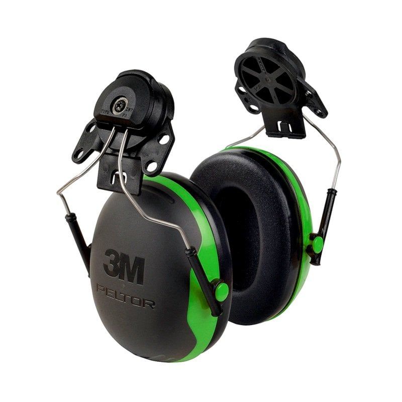 3M™ PELTOR™ Earmuffs, 26 dB, Green, Helmet Mounted, X1P3