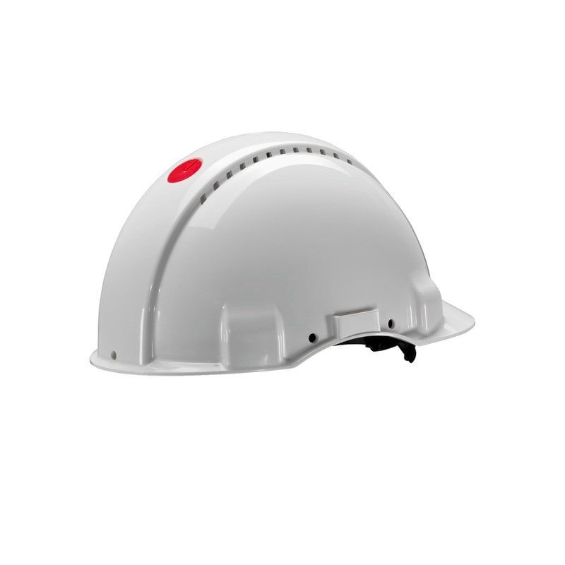 3M™ Hard Hat, Uvicator, Ratchet, Ventilated, Plastic Sweatband, Lamp Holder, Hi-Viz, G3000NUV-10-GB