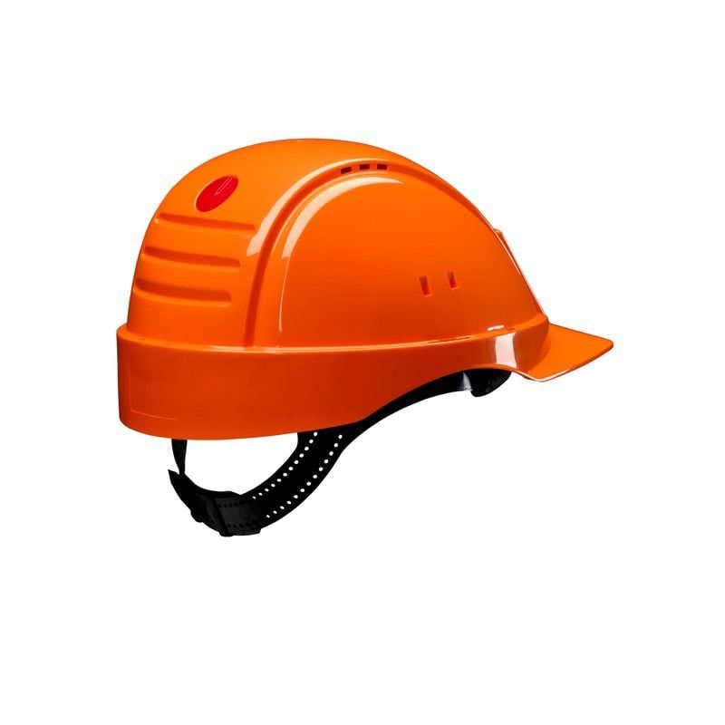 3M™ Hard Hat, Uvicator, Pinlock, Ventilated, Plastic Sweatband, Orange, G2000CUV-OR, 20 ea/Case