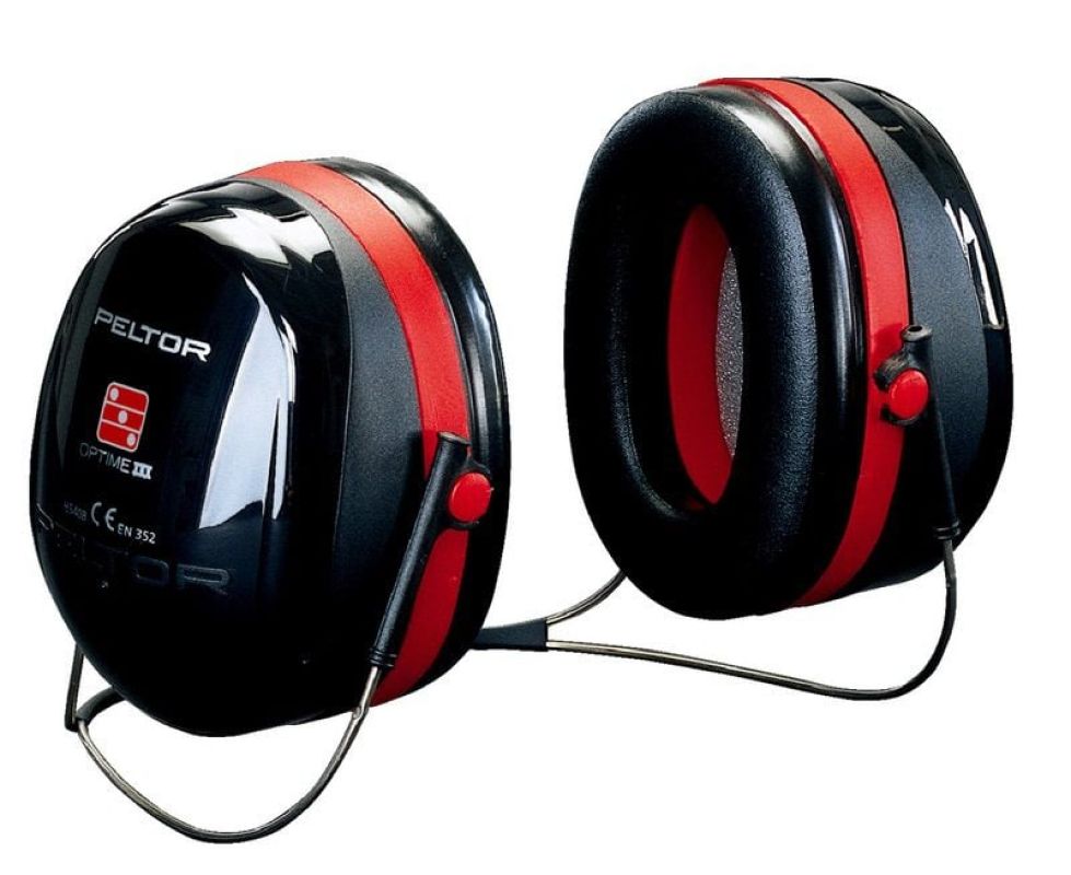 3M™ PELTOR™ Optime™ III Earmuffs, 35 dB, Black/Red, Neckband, H540B-412-SV