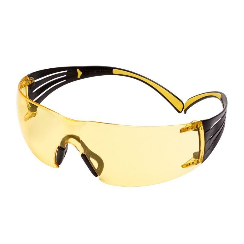 3M™ SecureFit™ 400 Safety Glasses, Yellow/Black frame,  Scotchgard™ Anti-Fog / Anti-Scratch Coating (K&N), Amber Lens, SF403SGAF-YEL-EU, 20/Case
