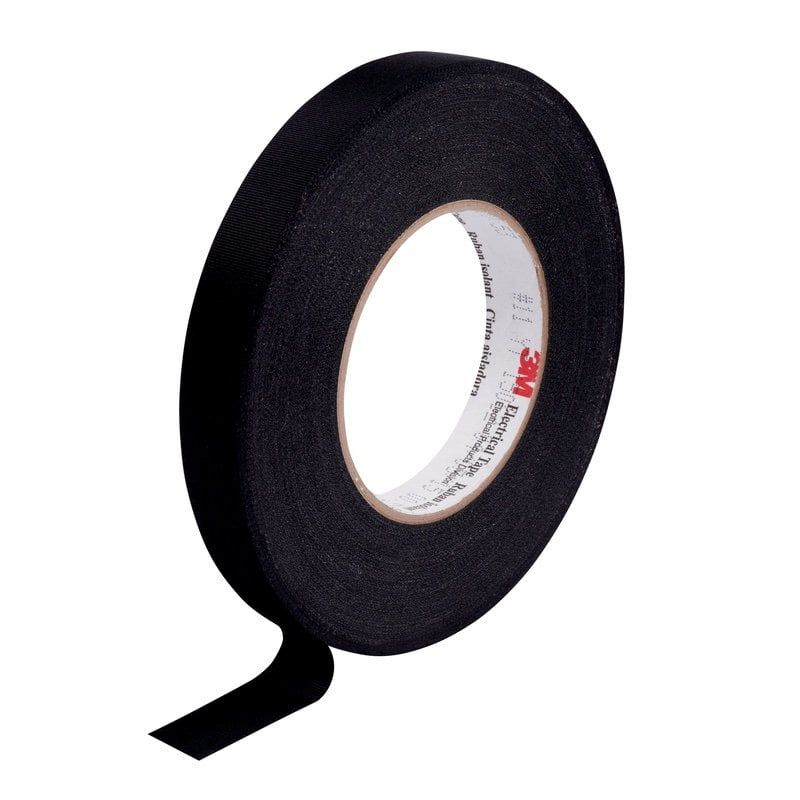 3M™ Acetate Cloth Electrical Tape 11, Black, 19 mm x 66 m