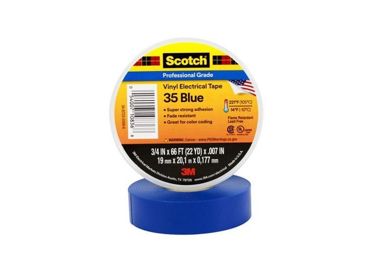 3M™Scotch® 35 vinil ragasztószalag elektromos felhasználásra, kék, 19 mm x 20 m