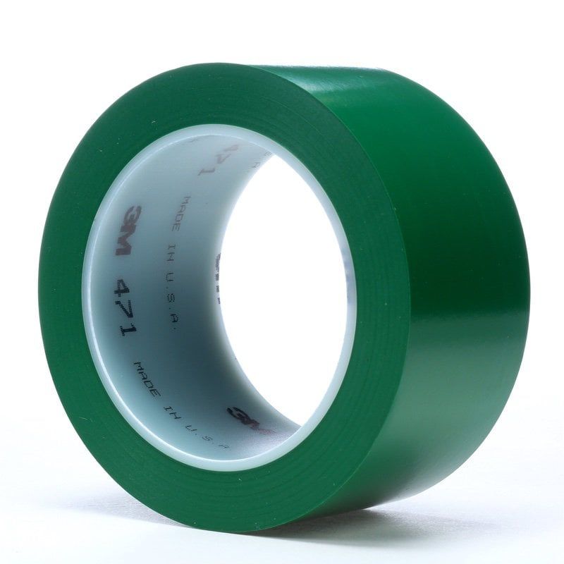 3M™ Lane and Safety Marking Tape 471F, Green, 50 mm x 33 m, 0.14 mm, 24 rolls per case
