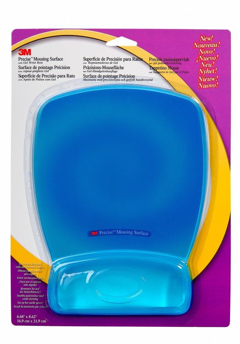 3M™ Mouse Pad with Gel-Filled Wrist-Rest and Precise™ Mousing Surface Blue 169 mm x 219 mm x 20 mm