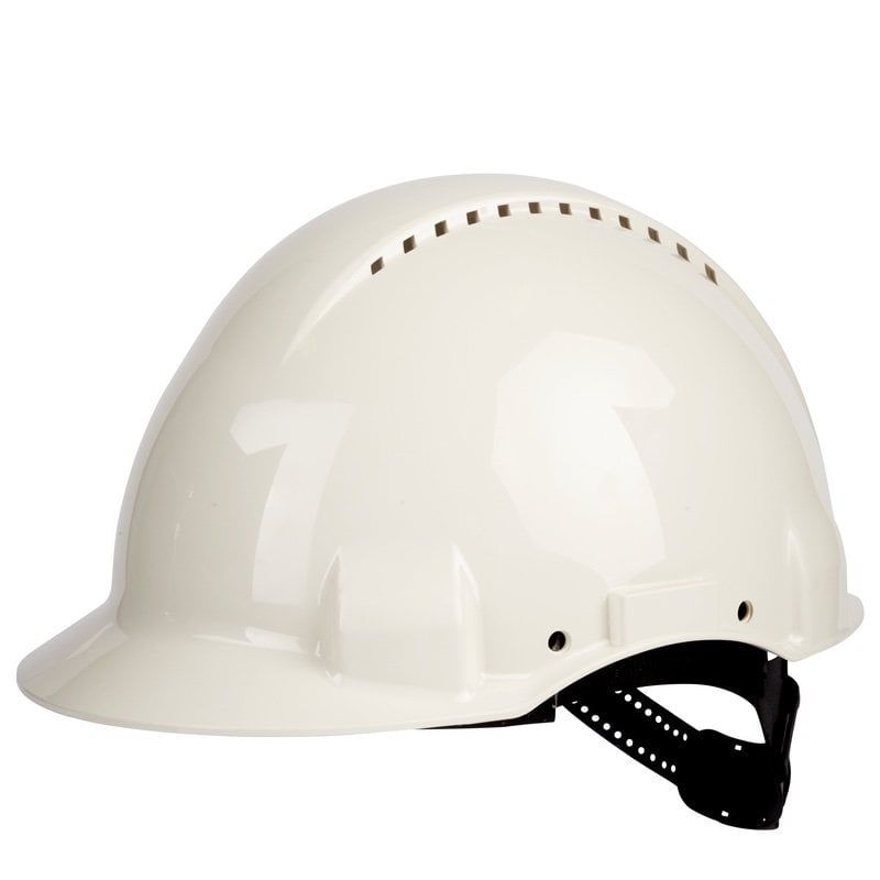 3M™ Hard Hat, Uvicator, Pinlock, Ventilated, Plastic Sweatband, White, G3000CUV-VI, 20 ea/Case