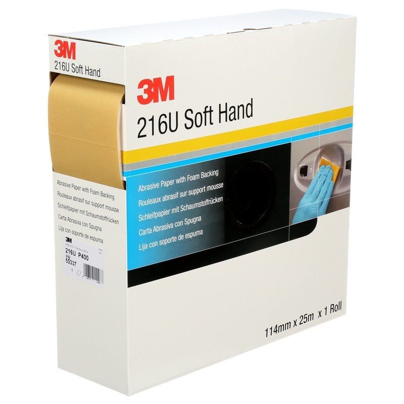 3M™ Soft Hand Abrasive Roll 216U, Precut 114 mm x 25 m, P400, 50337