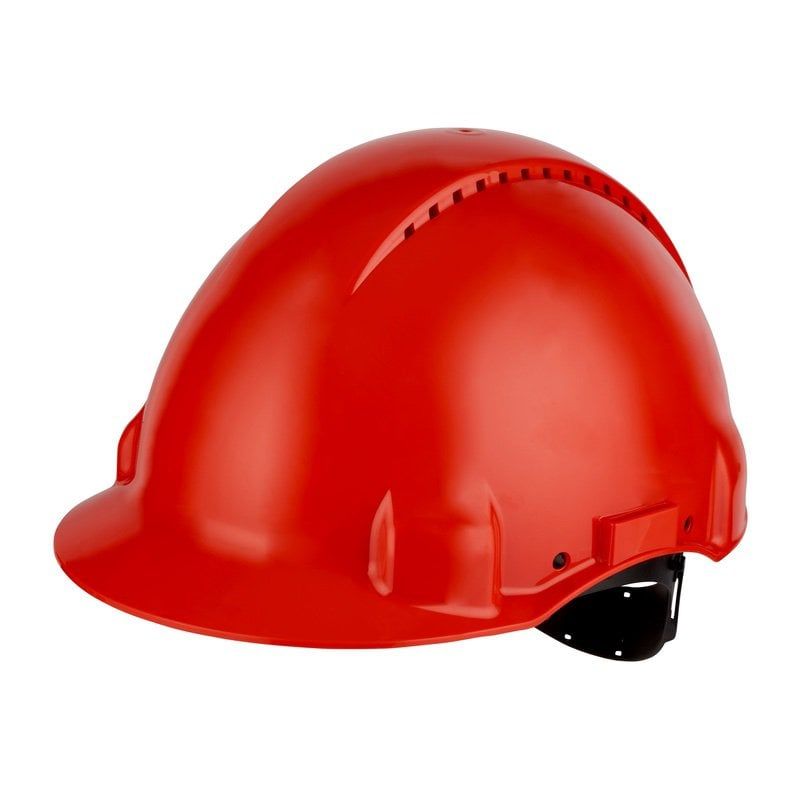 3M™ Hard Hat, Uvicator, Pinlock, Ventilated, Plastic Sweatband, Red, G3000CUV-RD, 20 ea/Case