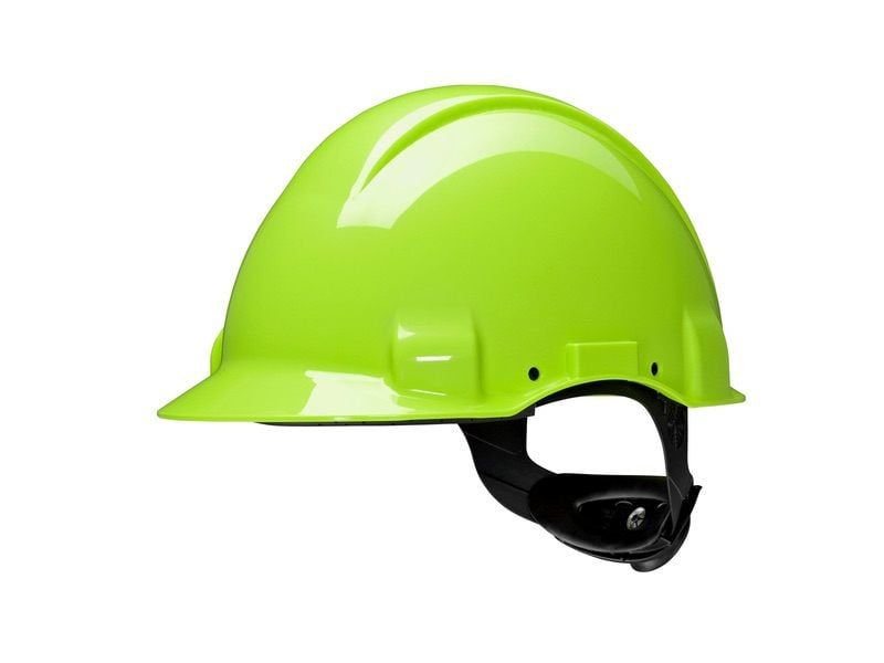 3M™ Hard Hat, Uvicator, Ratchet, Non vented, Dielectric 1000V, Leather Sweatband, Green, G3001MUV1000V-GP, 20 ea/Case